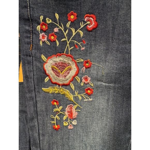 Machine Nouvelle Mode Straight Leg Jeans with embroidered floral SIZE 11 NEW - Picture 7 of 7